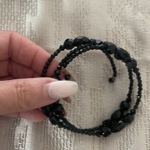 Beautiful Black Bead adjustable bracelet and earring set. Stunning and new.